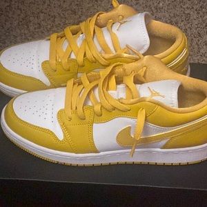 Yellow & white Nike Jordan shoes
